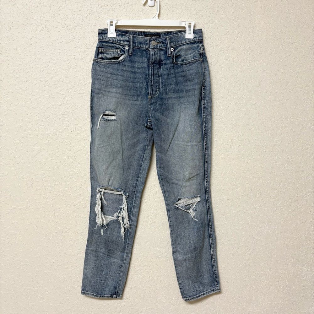Lucky Brand Blue Jeans Womens Size 6/28R Drew Mom High Rise Distressed